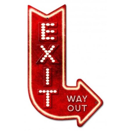 KEEN 15 x 24 in. 3-D Exit Arrow Right Metal Sign KE1128221